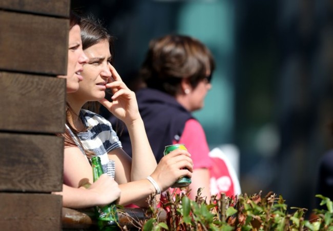 Katie Taylor watches the game