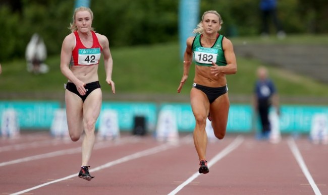 Amy Foster on her way to coming joint first ahead of eventual third placed Kelly Proper