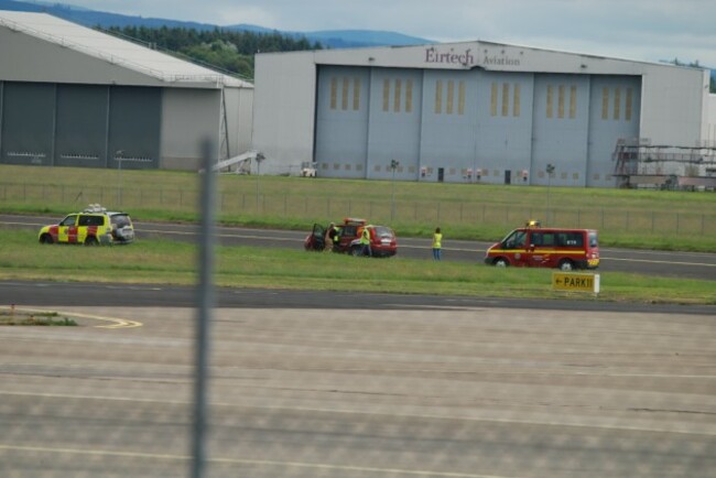 22July14 photo 8CD & MW about to be removed by airport security