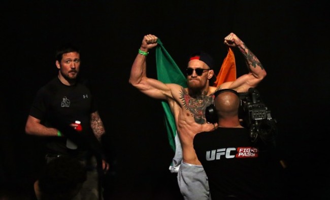 Conor McGregor and his coach John Kavanagh 18/7/2014