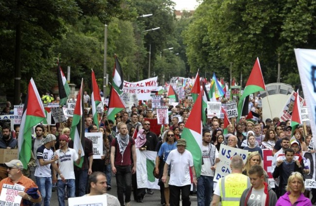 Gaza Protest. Pictured around 2,500 pe