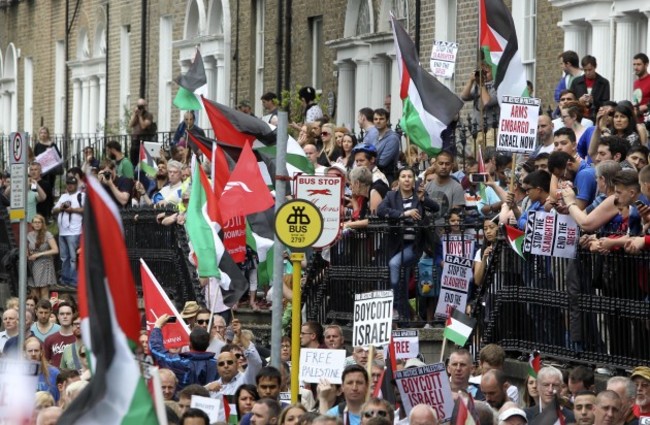 Gaza Protest. Pictured around 2,500 pe