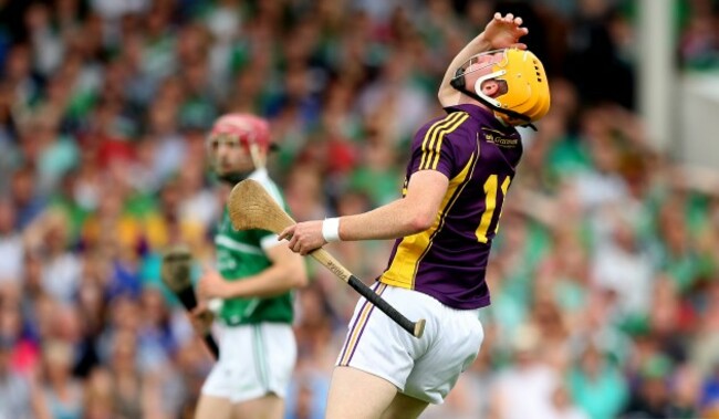 Podge Doran reacts to a missed chance