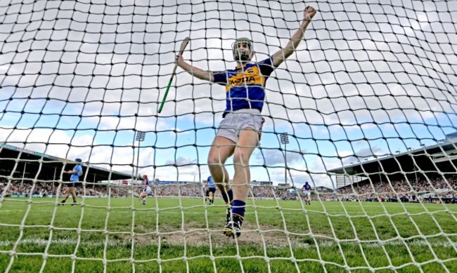 Shane Bourke celebrates after John O&Otilde;Dwyer scored his sides opening goal
