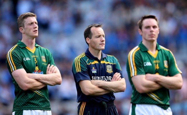 Kevin Reilly, manager Mick OÕDowd and Stephen Bray dejected