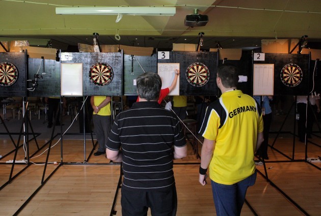 General view of a game of darts