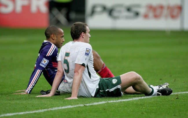 Theirry Henry and Richard Dunne after the game