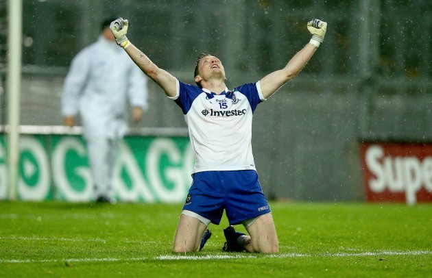 Conor McManus celebrates at the final whistle