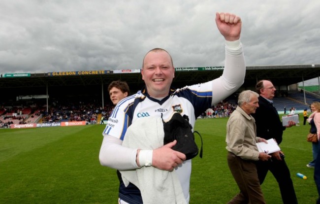 Paul Fitzgerald celebrates after the game