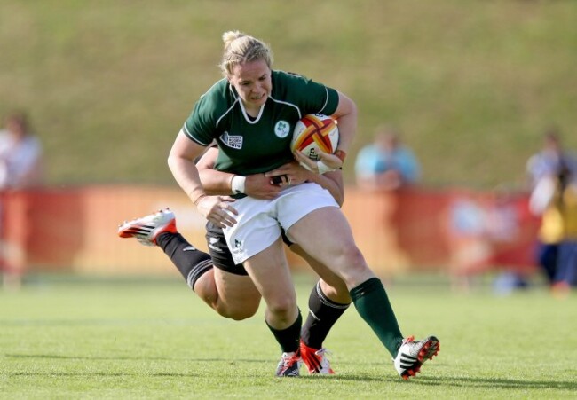 Niamh Briggs tackled by Amiria Rule 5/8/2014