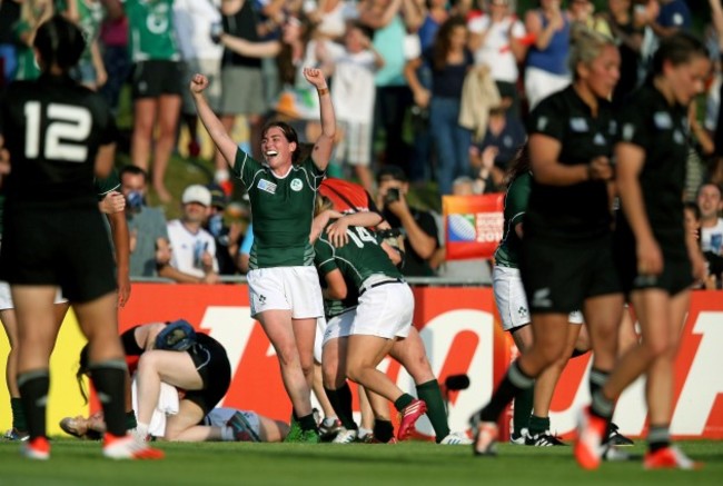 Nora Stapleton celebrates at the final whistle 5/8/2014