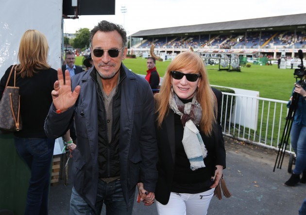 Bruce Springsteen and his wife Patti Scialfa in the RDS today