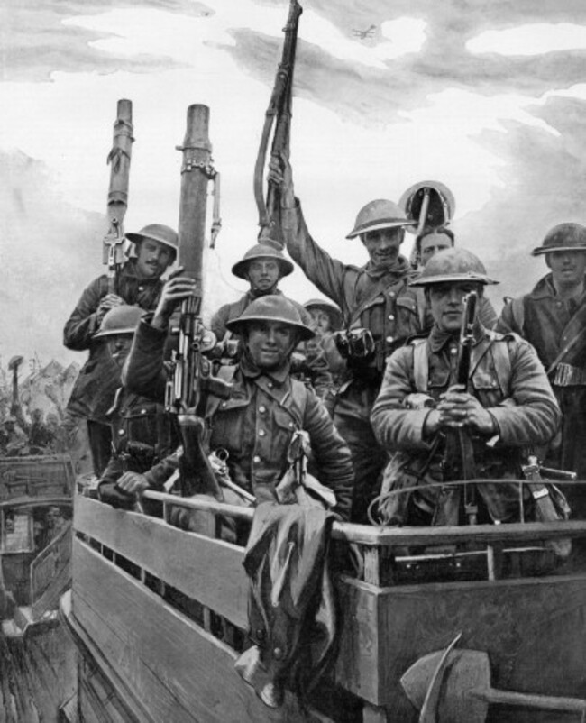 War - First World War - Buses bound for Trenches - France