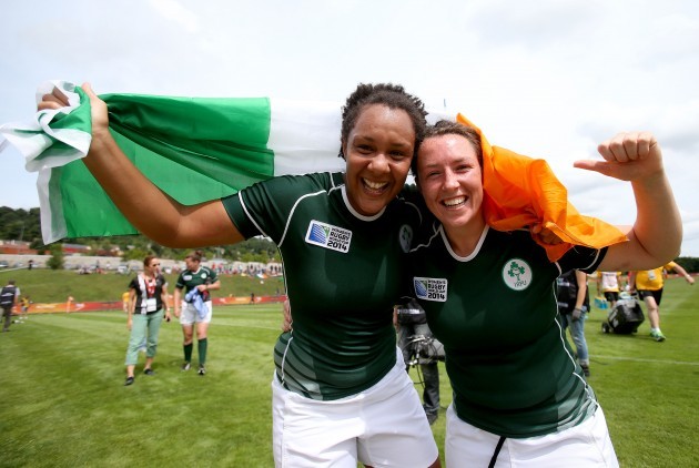 Sophie Spence and Gillian Bourke celebrate