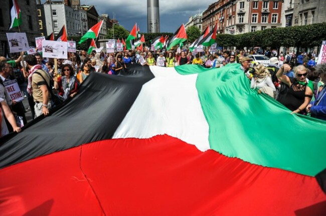 Free Palestine Demonstration, Dublin's O'Connell Street 9/08/2014