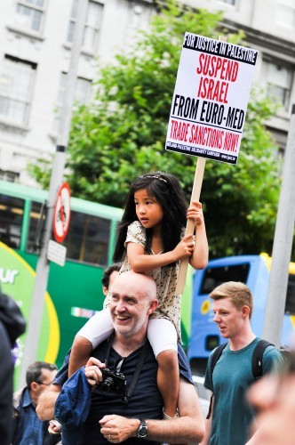 Free Palestine Demonstration, Dublin's O'Connell Street 9/08/2014