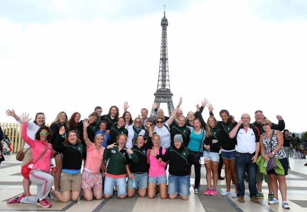 Members of the Ireland squad and management visit the Eiffel Tower