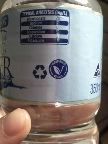 Apparently bottled water has to be specified whether it is in fact vegan or vegetarian - Imgur