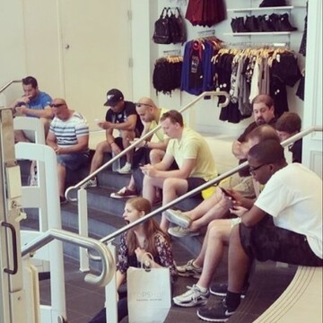 There's a dude on the far left smelling his finger