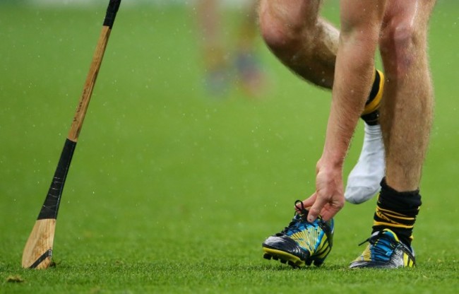 Michael Fennelly puts back on his boot