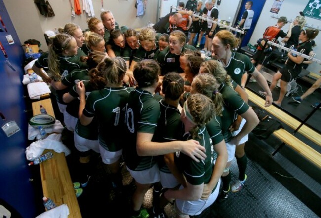 Ireland team in the dressing room