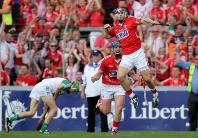 Paudie OÕSullivan celebrates scoring a goal