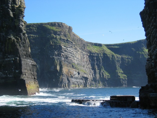 Cliffs of Moher in the  Burren Geopark as seen from the sea