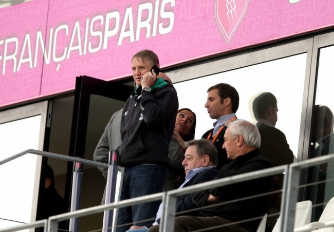 Joe Schmidt watches from the stands