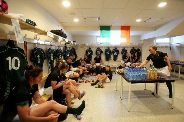 The Ireland players in the dressing room before the game