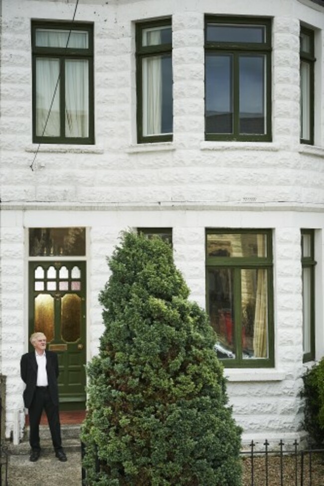 Eamon Morrissey outside 48 Cherryfield Avenue, Ranelagh (2013) Pic  Ros Kavanagh