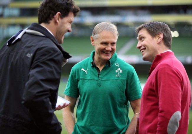 Joe Schmidt with Shane Horgan and Ronan O'Gara