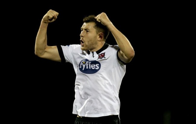 Brian Gartland celebrates at the final whislte