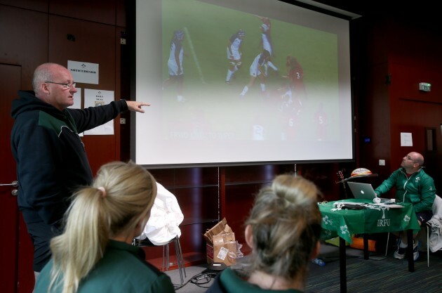 Philip Doyle talks to the players