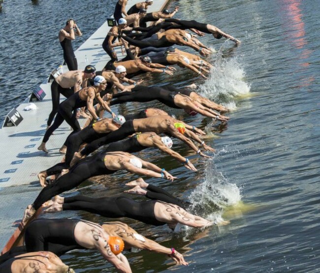 General view of the start of the race 14/8/2014