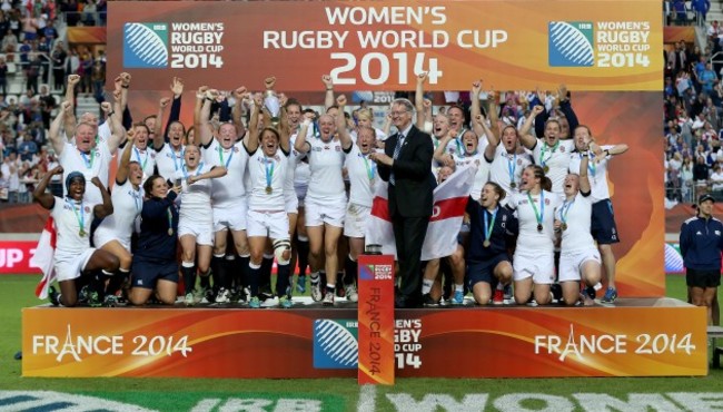 England team celebrate winning