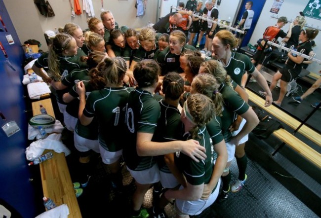 Ireland team in the dressing room