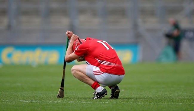 Bill Cooper dejected after Cork's defeat yesterday