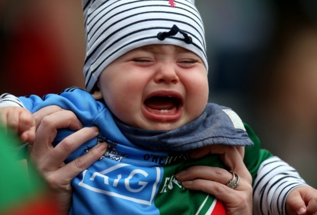 A Mayo supporting baby in the crowd
