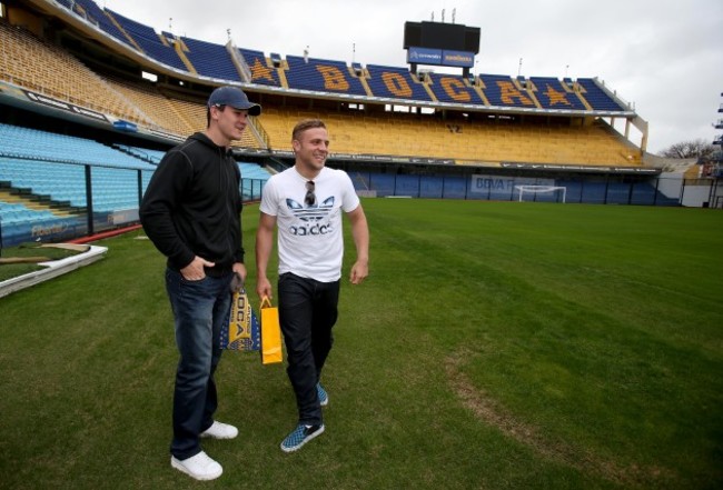 Jonathan Sexton and Ian Madigan in Boca stadium