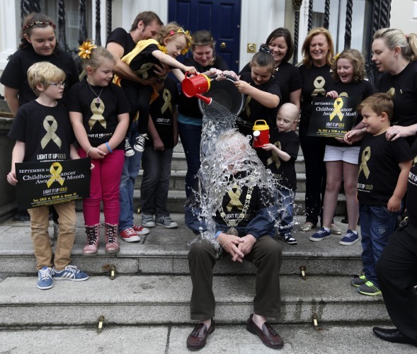Ice Bucket Challenge. Pictured (from y