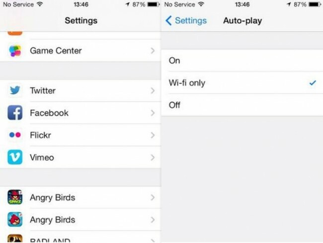 iOS FB autoplay settings