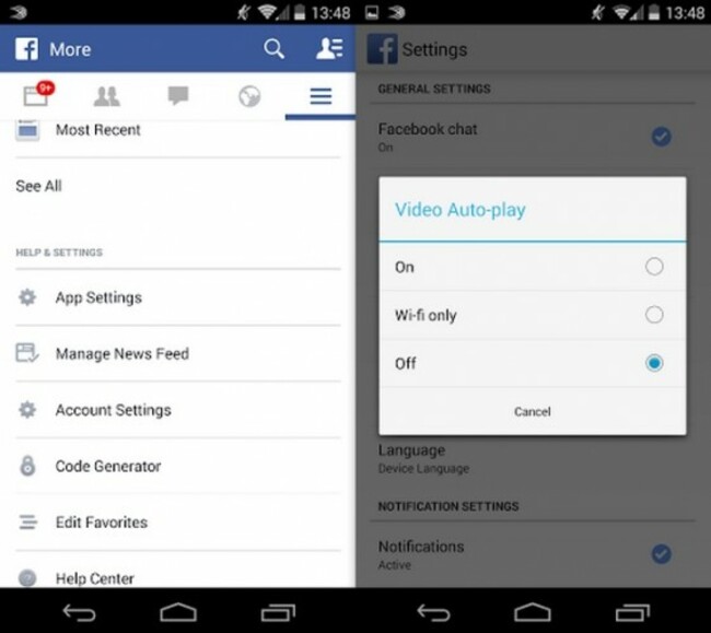 Android FB auto-play videos