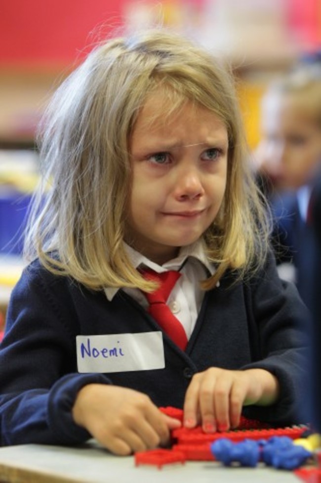 First Day of School. Little Noemi Clim,