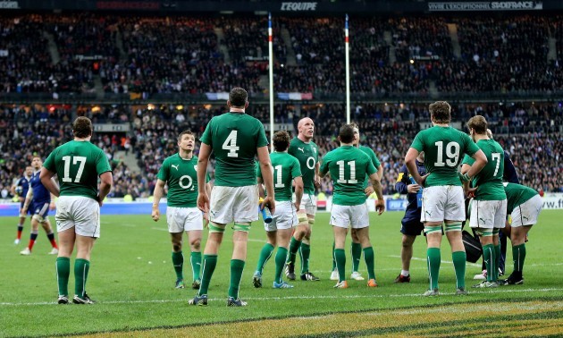 Brian O'Driscoll and Paul O'Connell look on at late TMO decision