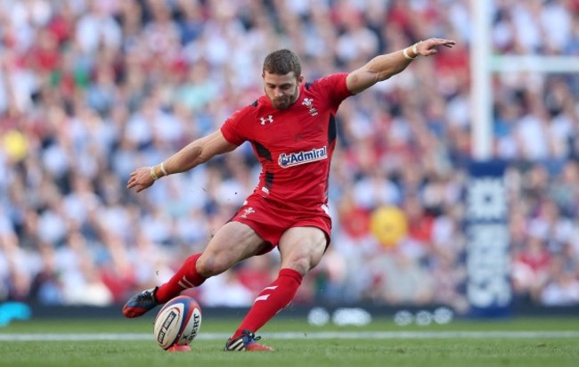 Leigh Halfpenny kicks a penalty