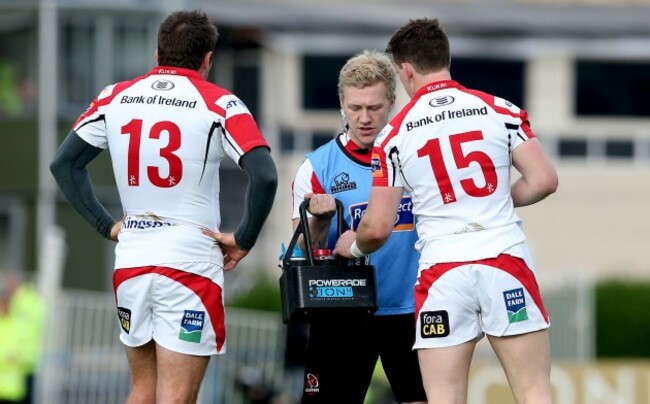 Jared Payne and Craig Gilroy with Stuart Olding