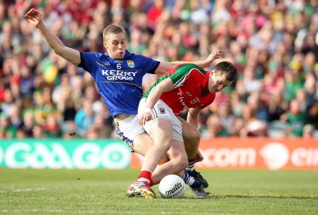 Cillian O'Connor scores his side's second goal despite Peter Crowley