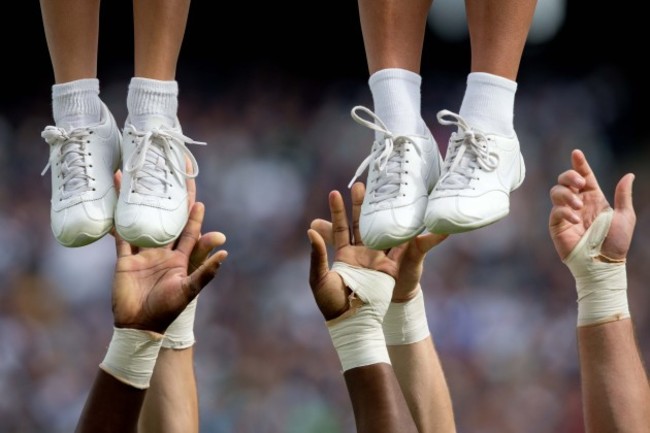 A general view of a University of Central Florida cheerleaders in Croke Park