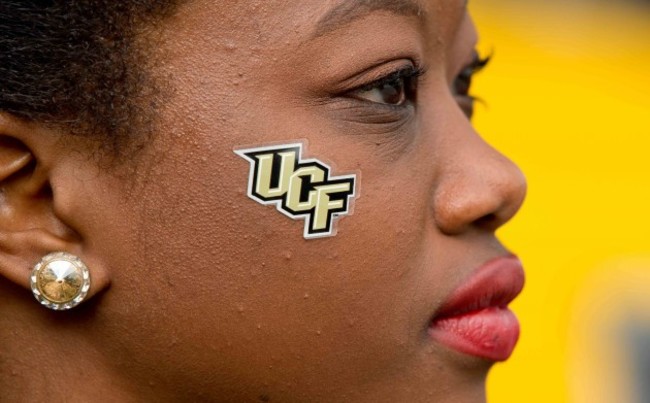 A general view of a University of Central Florida cheerleader