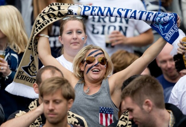 A general view of an American Football fan at the game